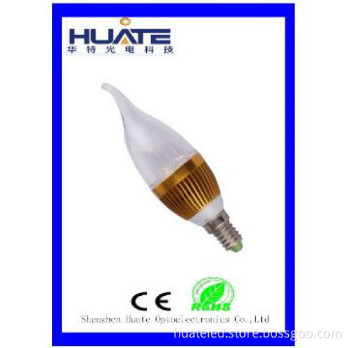 New Designed 3W LED Candle Light silver & gold color energy saving